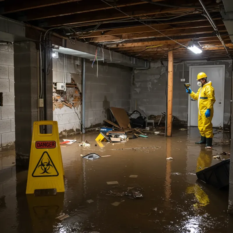 Flooded Basement Electrical Hazard in Woodbourne, PA Property